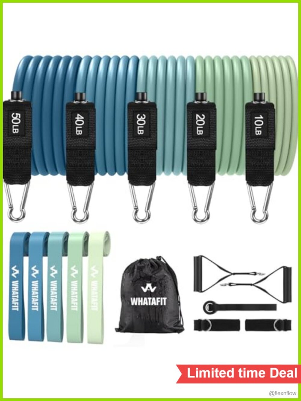 Resistance Bands with Handles, 5-Level Exercise Bands with Door Anchor, Home